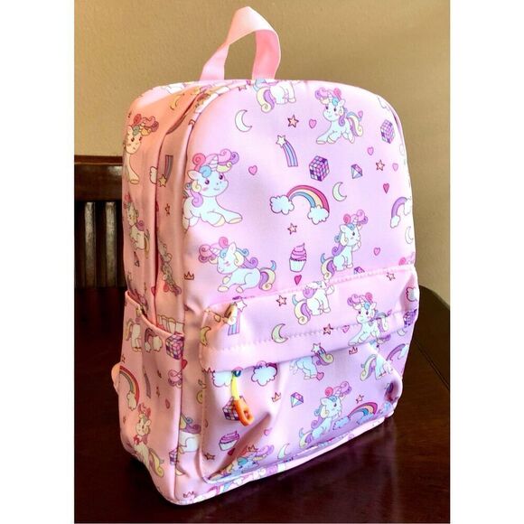 ACCMOR - NWT - Little Girls Canvas Backpack. Rainbows & Unicorns/Pink & Lavender - Picture 14 of 15